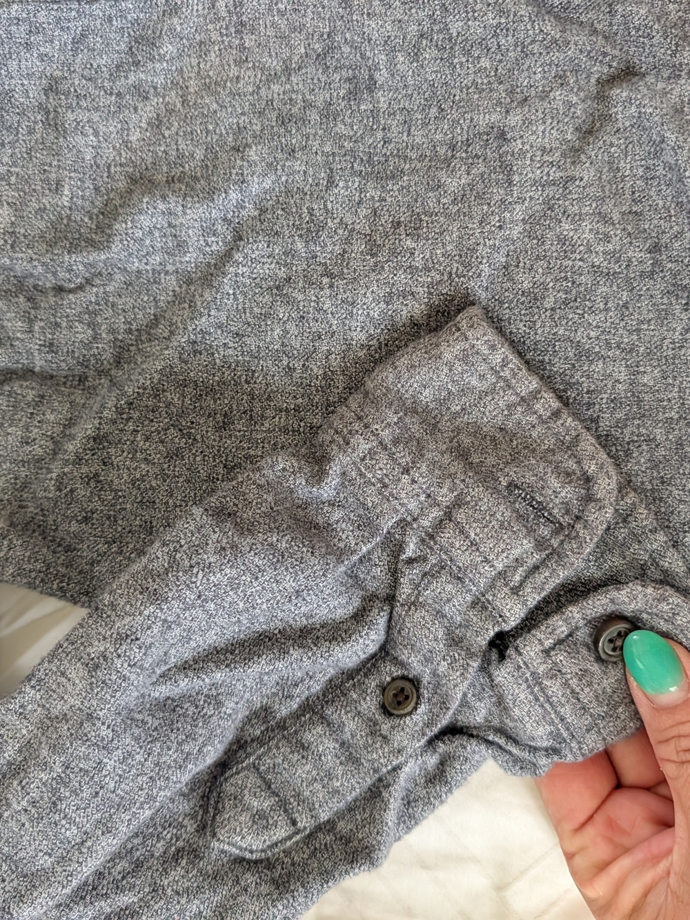 Cat & Jack Heather Gray Boys' Button-Up Shirt - Picture 2 of 3